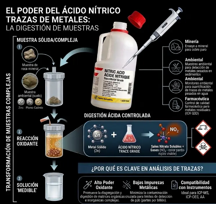 Ácido nítrico para trazas de metales
